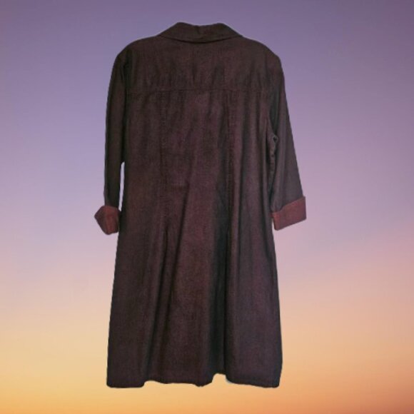 Faded Glory Dark Mauve Denim-like Dress - L - Picture 2 of 7
